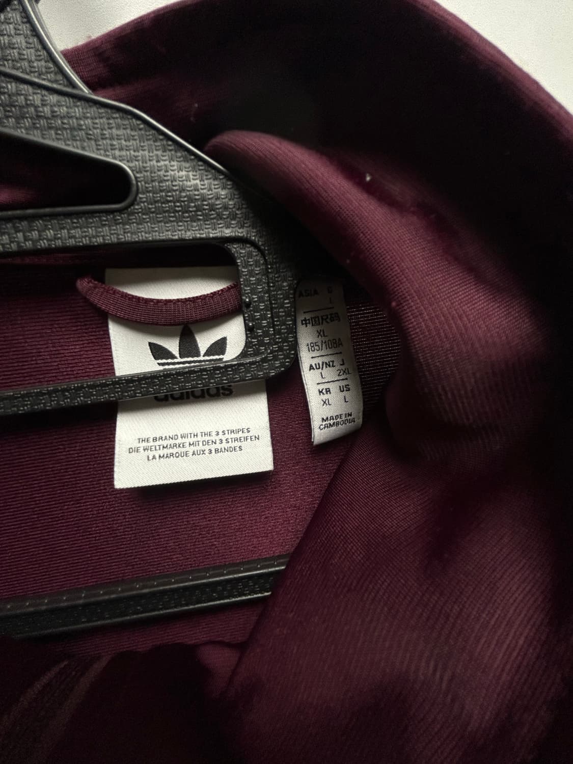 아디다스 파이어버드 져지 버건디 XL 상품이미지2