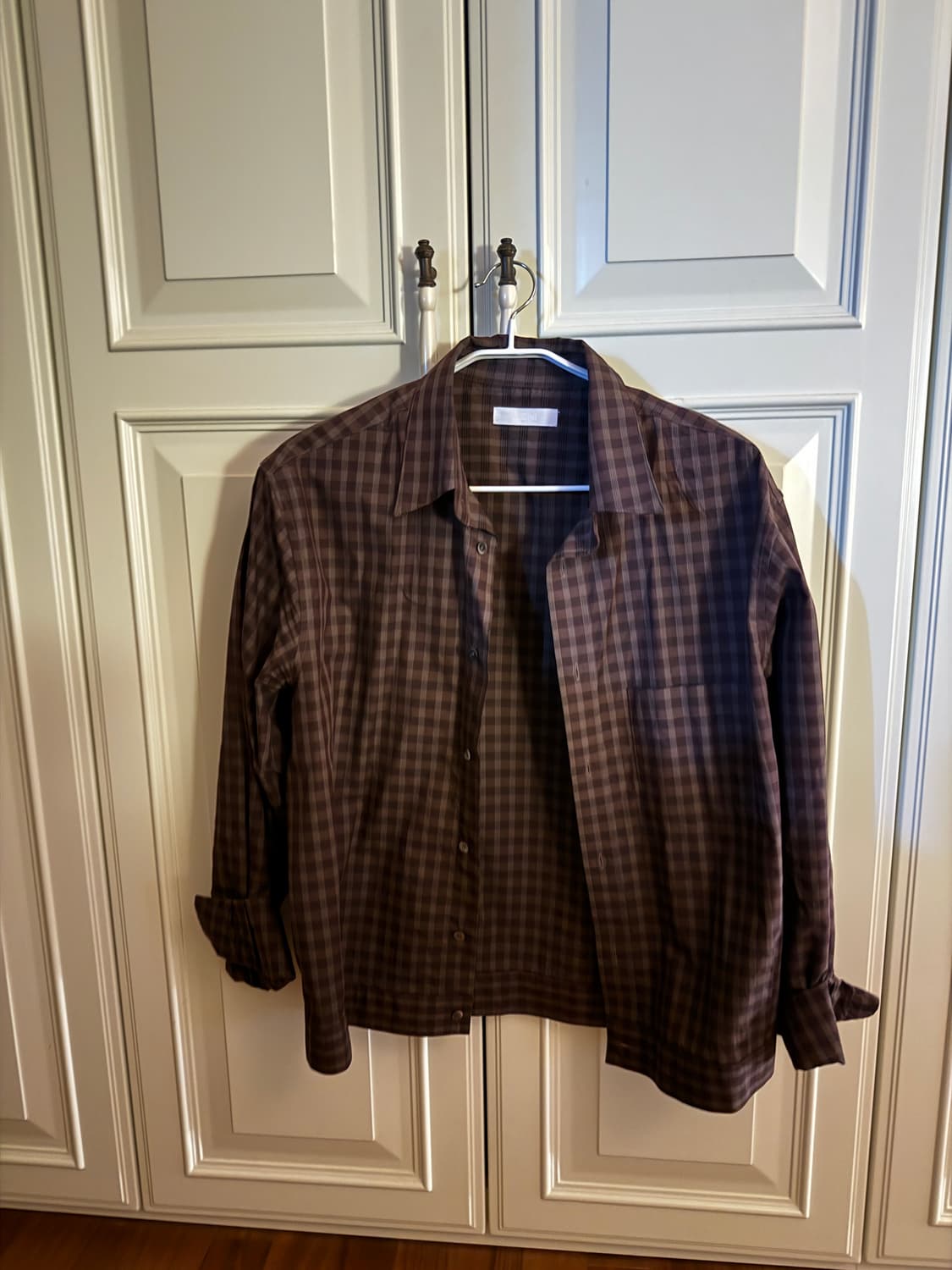 아이엘 콥 체크 셔츠 브라운 상품이미지1