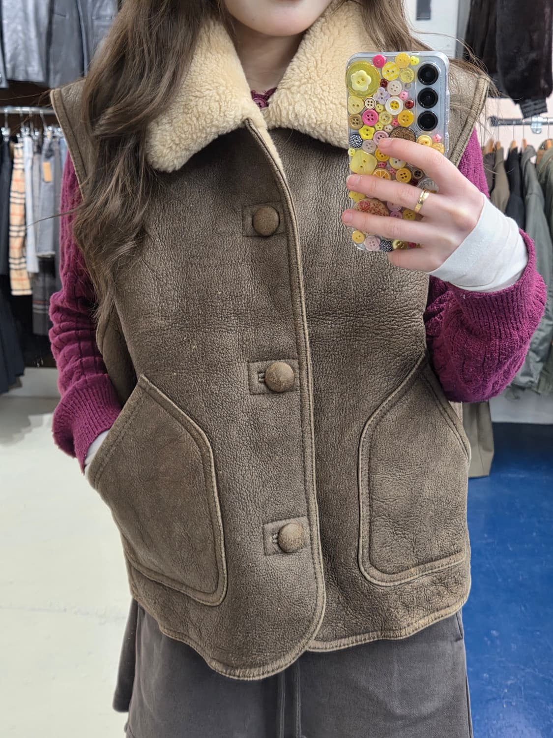 1990s B-3 양가죽 양털 무스탕 베스트 상품이미지1