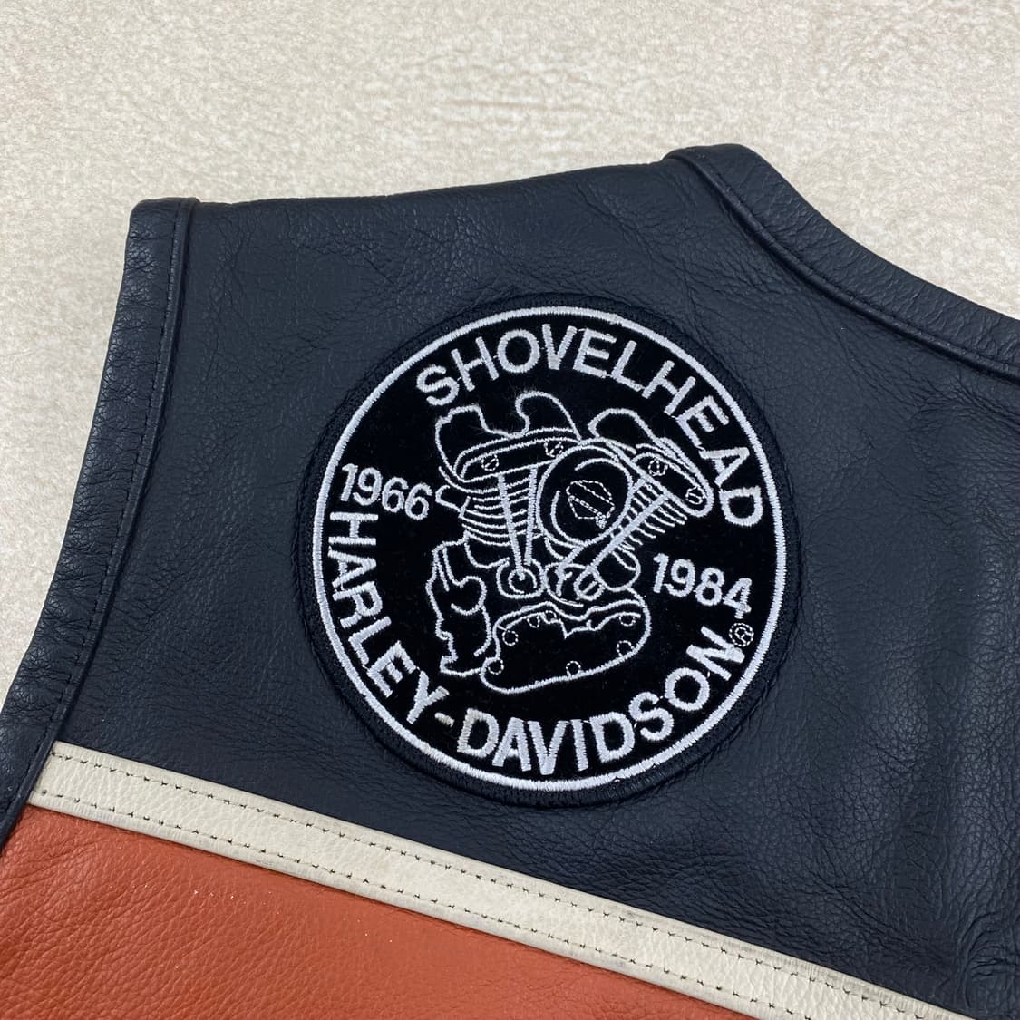  90s 할리데이비슨 소가죽 레더 베스트 (100)  ﻿ 상품이미지5