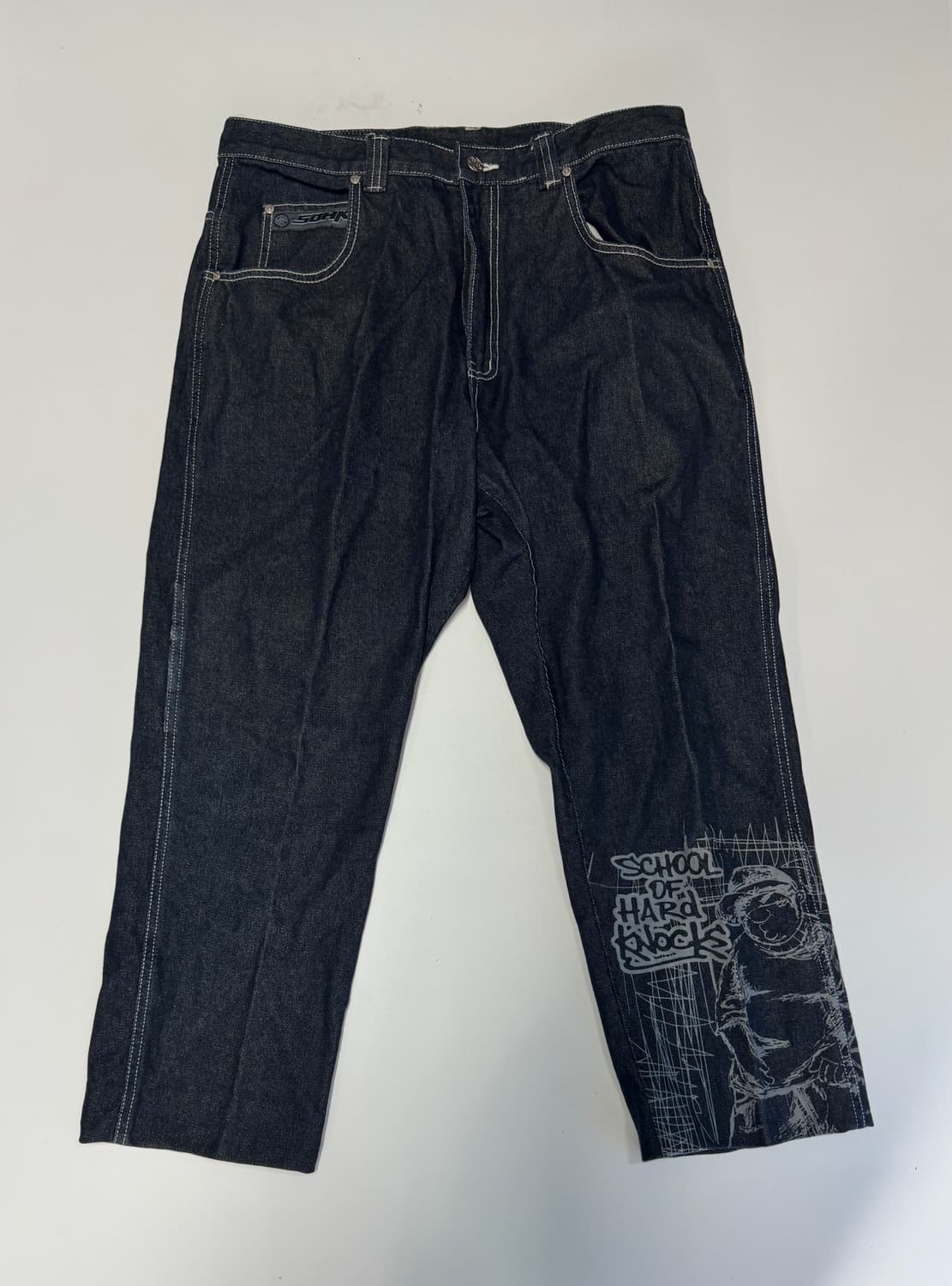 스쿨오브하드녹스 올드스쿨 펑키 y2k 데님팬츠 상품이미지1