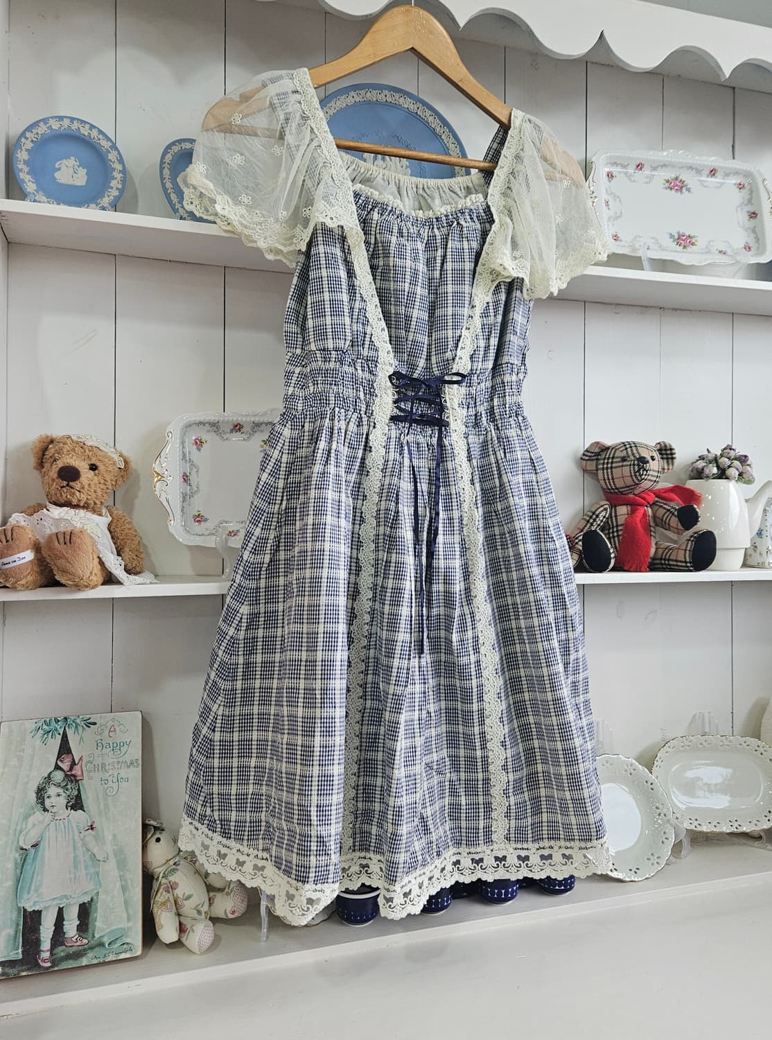 (Secret Honey) 체크 레이스 원피스 상품이미지2