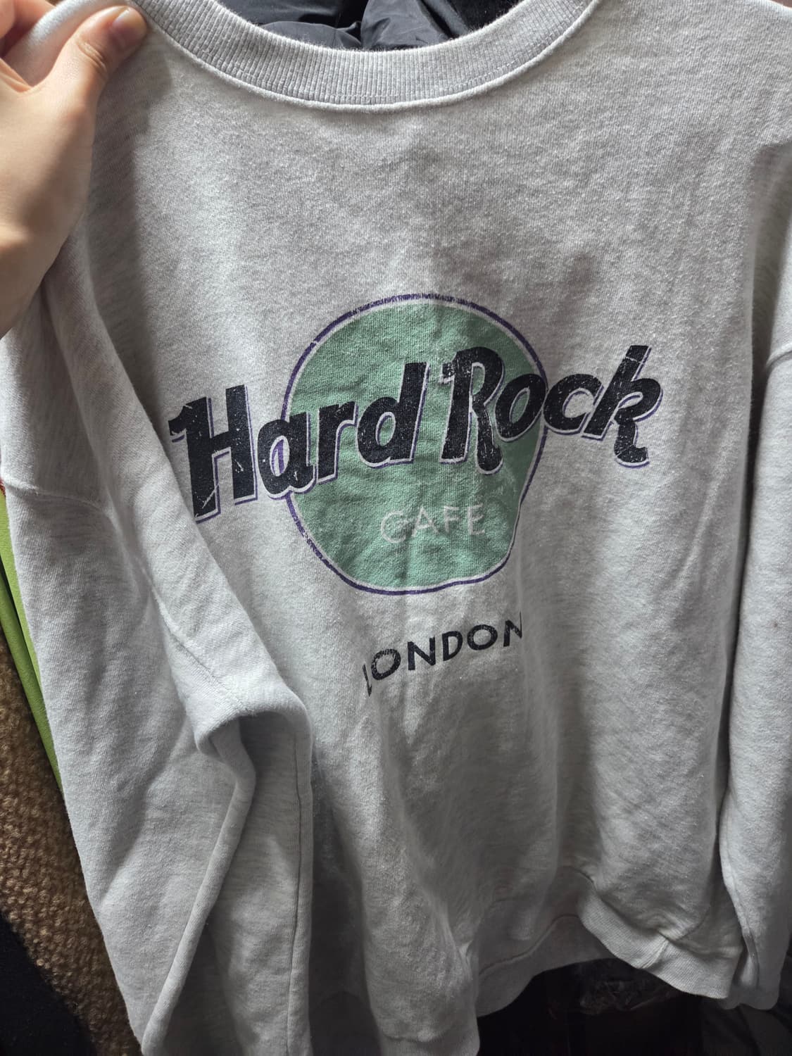 5천원급처! 빈티지 프린팅 오버핏 맨투맨 롱슬리브 화이트 멜란지 상품이미지1