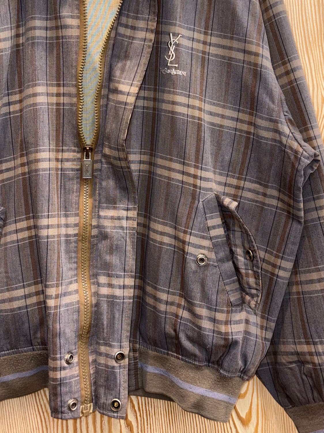 입생로랑 체크 해링턴 자켓 상품이미지3