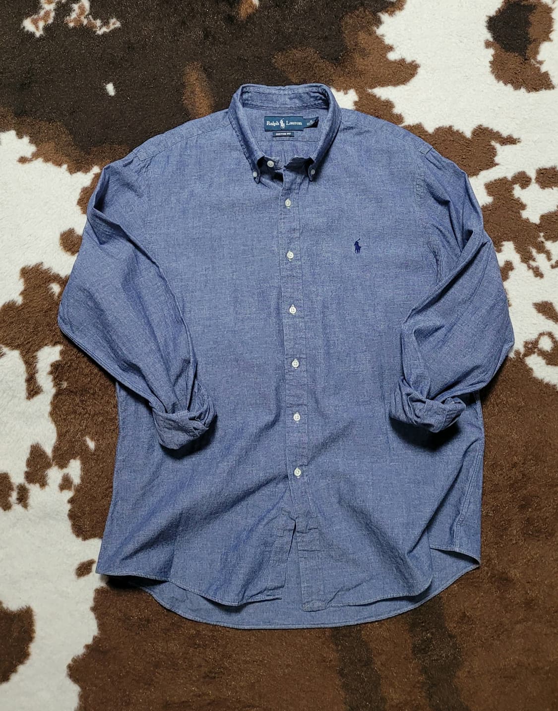 폴로 랄프로렌 남성용 블루 면셔츠(XL) 상품이미지1