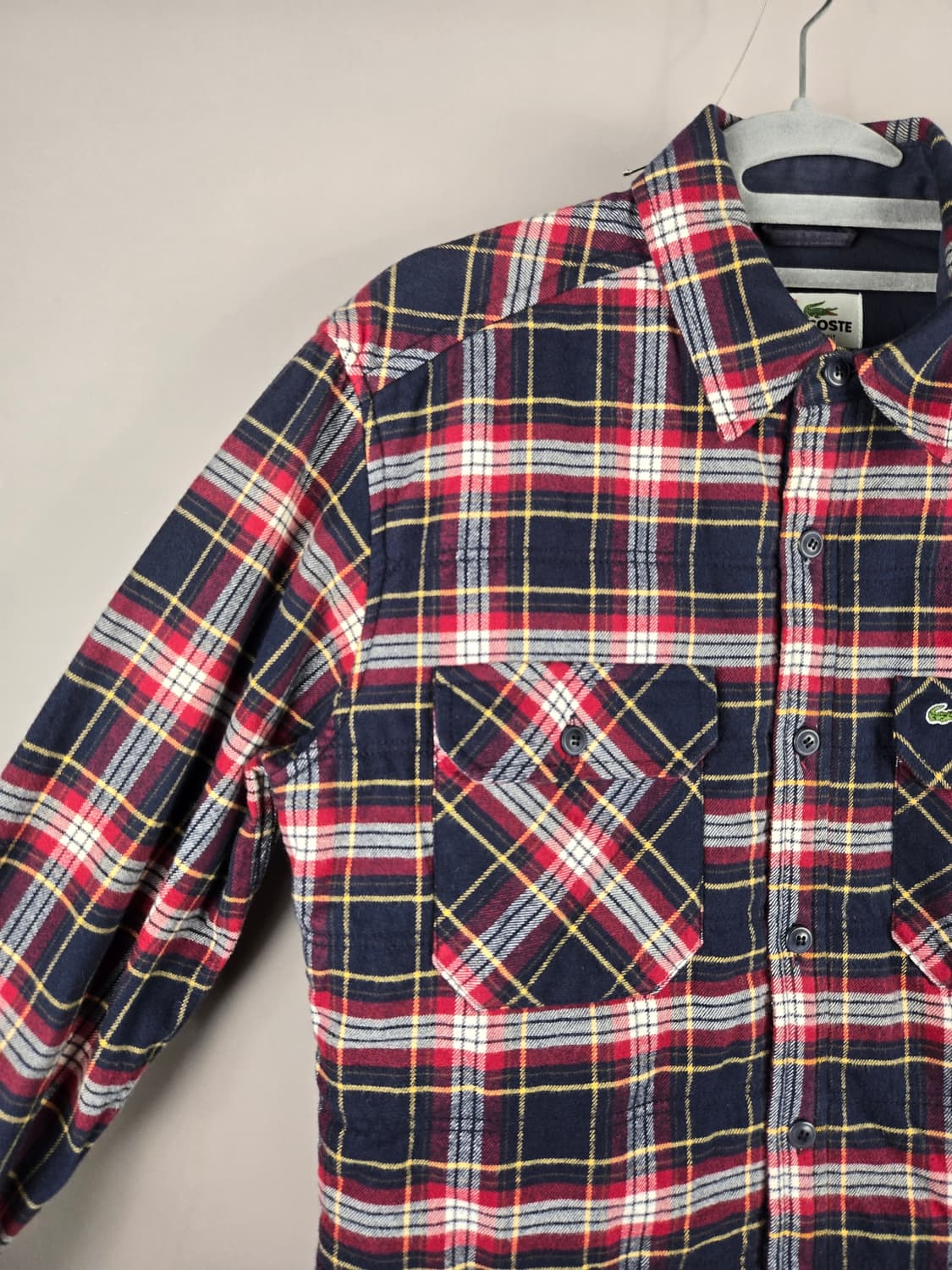 [무료배송]라코스테 38 (95) 남성 패딩 체크 아우터 셔츠 상품이미지4