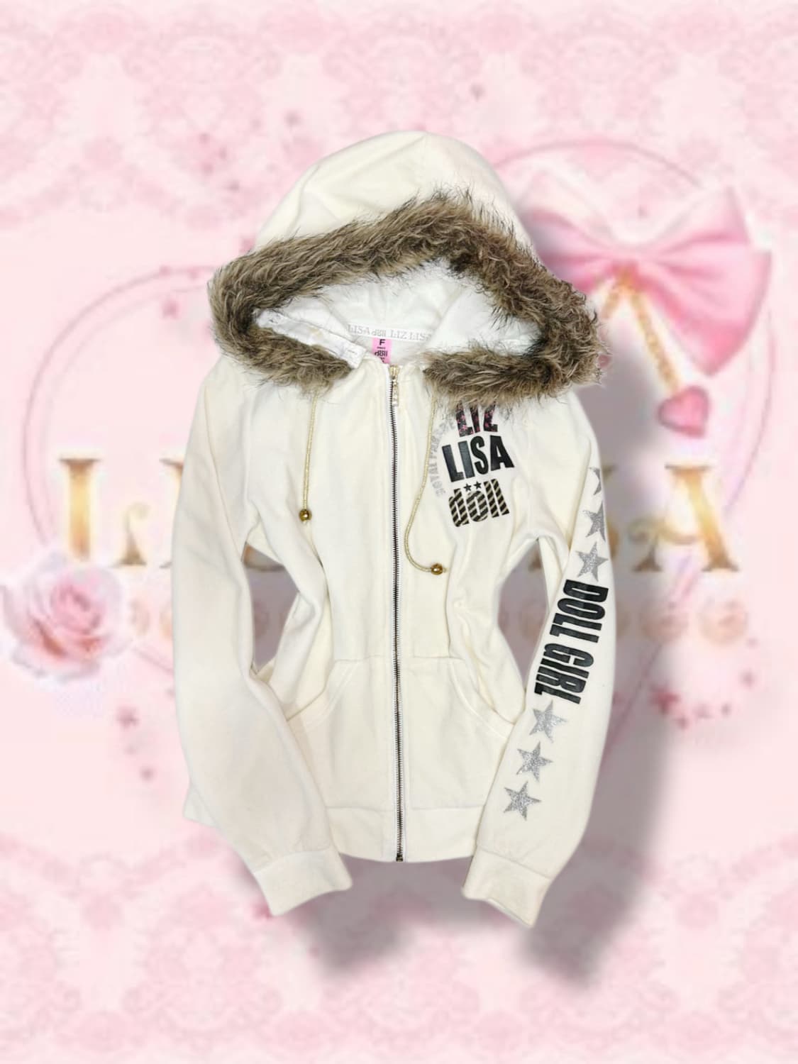 리즈리사 핀터대장 갸루 울프죠 후드집업 벨루어 상품이미지1