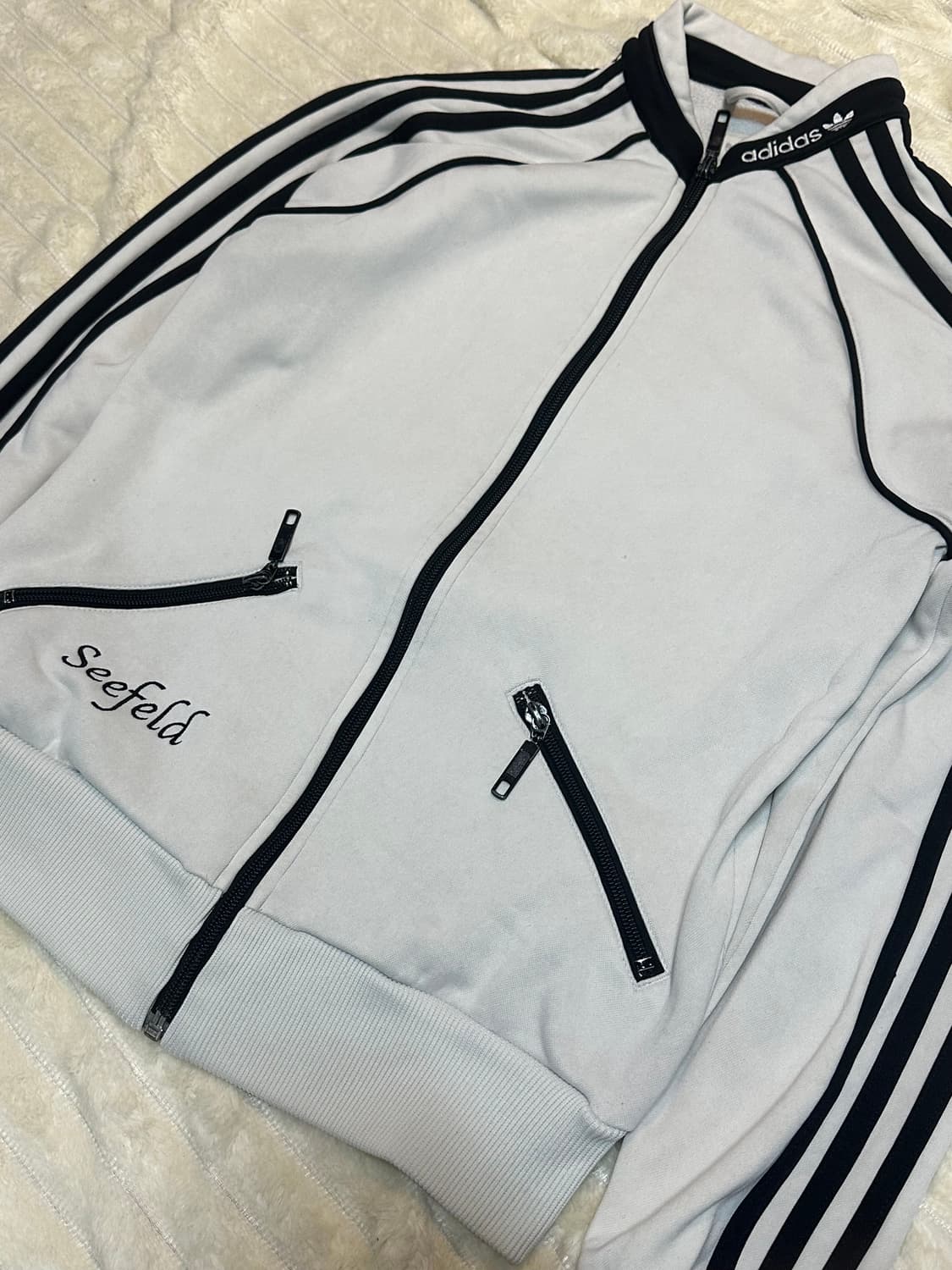 아디다스 빈티지 시필드 흰검 크롭 트랙탑 저지 져지 집업 상품이미지4
