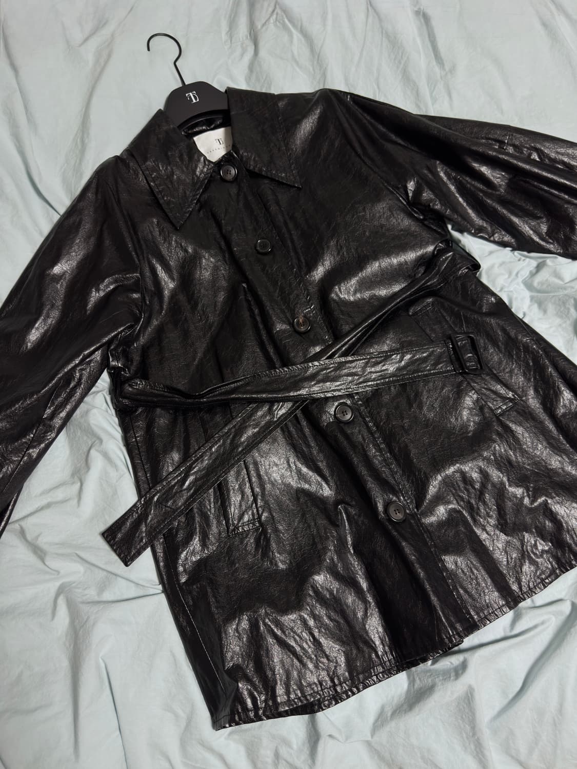 트리밍버드 레더 하프 트렌치 상품이미지1