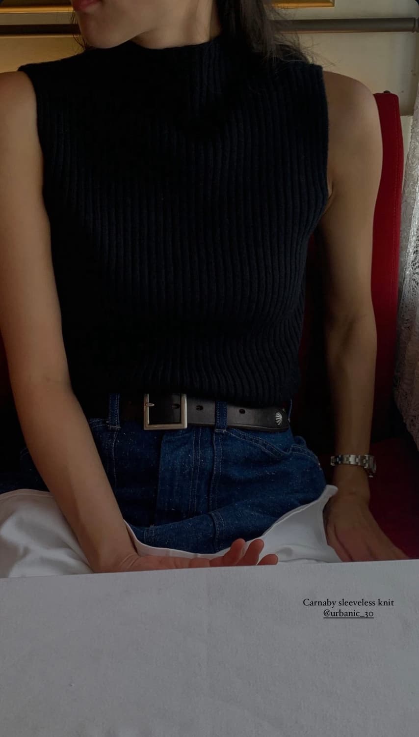 (새상품)얼바닉 카나비 슬리브리스 니트 상품이미지3