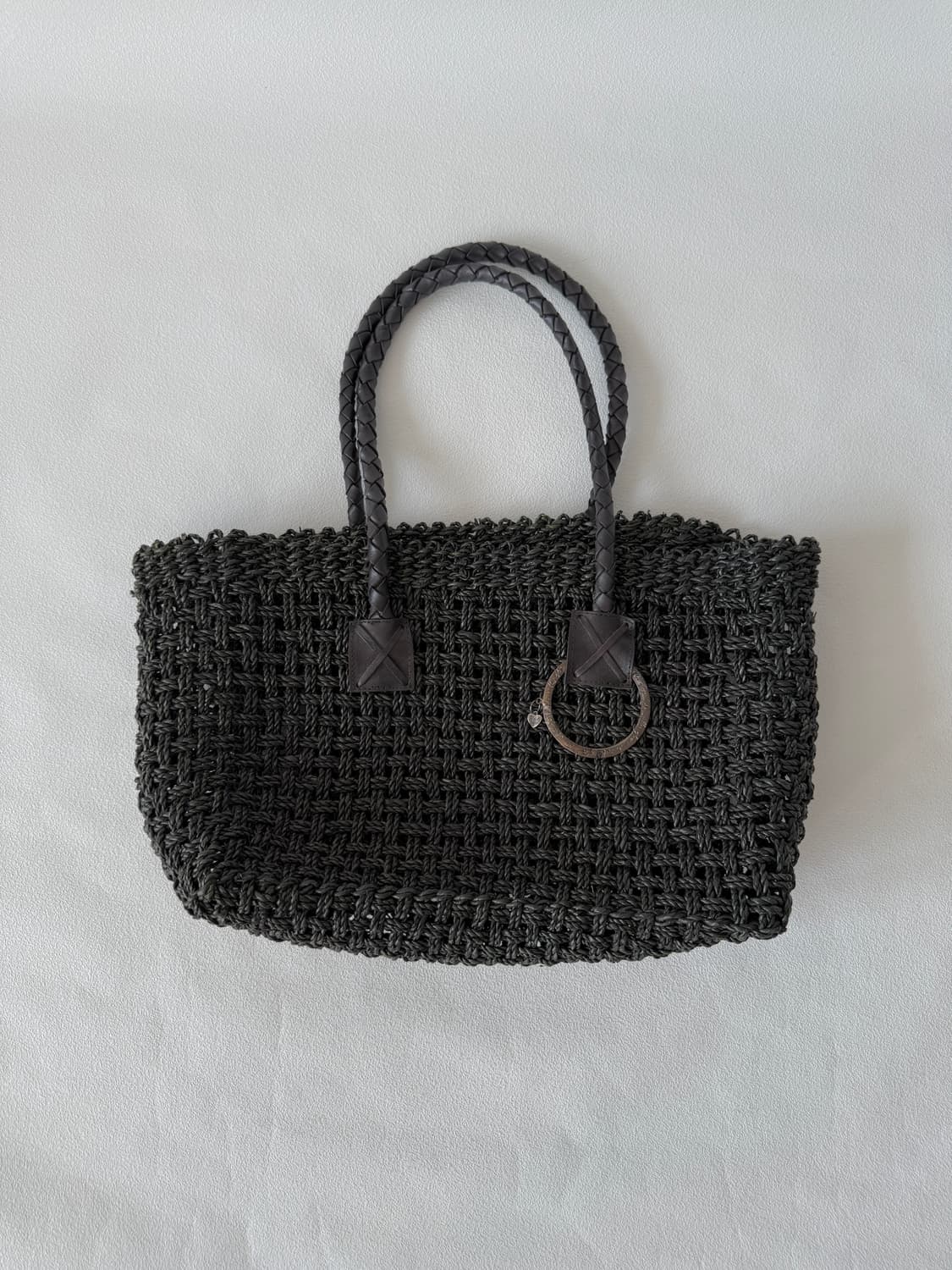 Pre owned 레더핸들 라탄백 상품이미지1