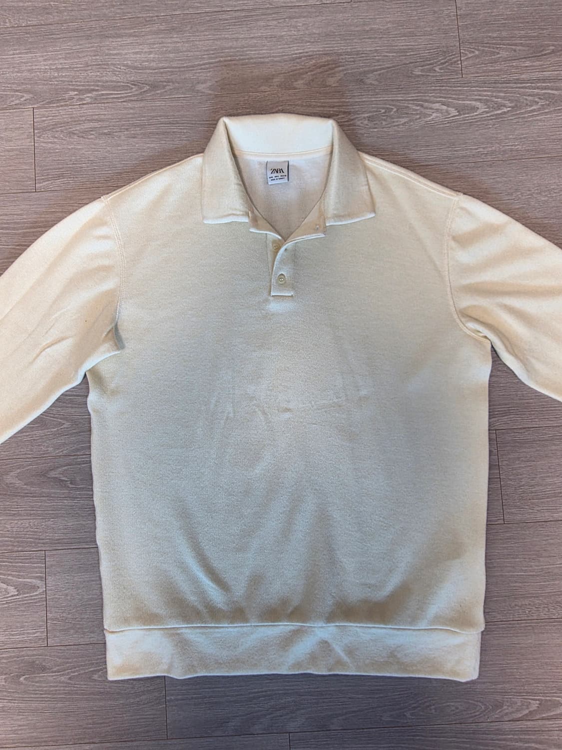 ZARA 남성 카라 니트 Ivory L 상품이미지2