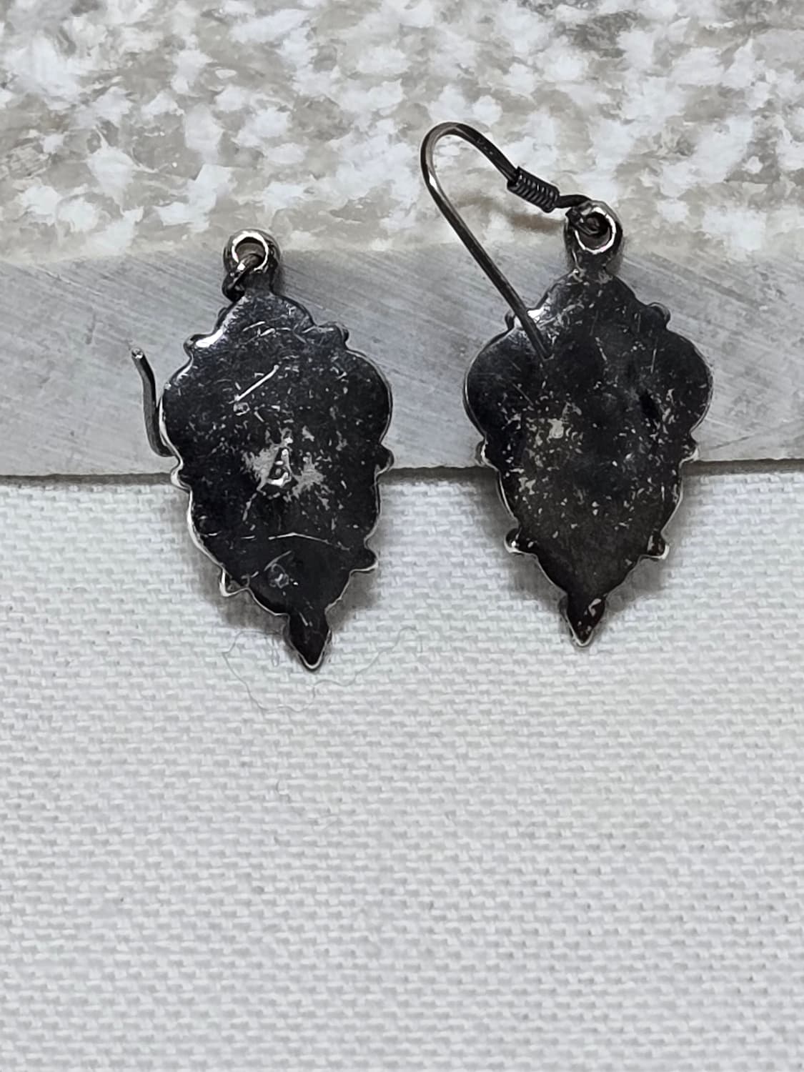 유럽 빈티지 라피스라즐리 실버프레임 후크형귀걸이 상품이미지5