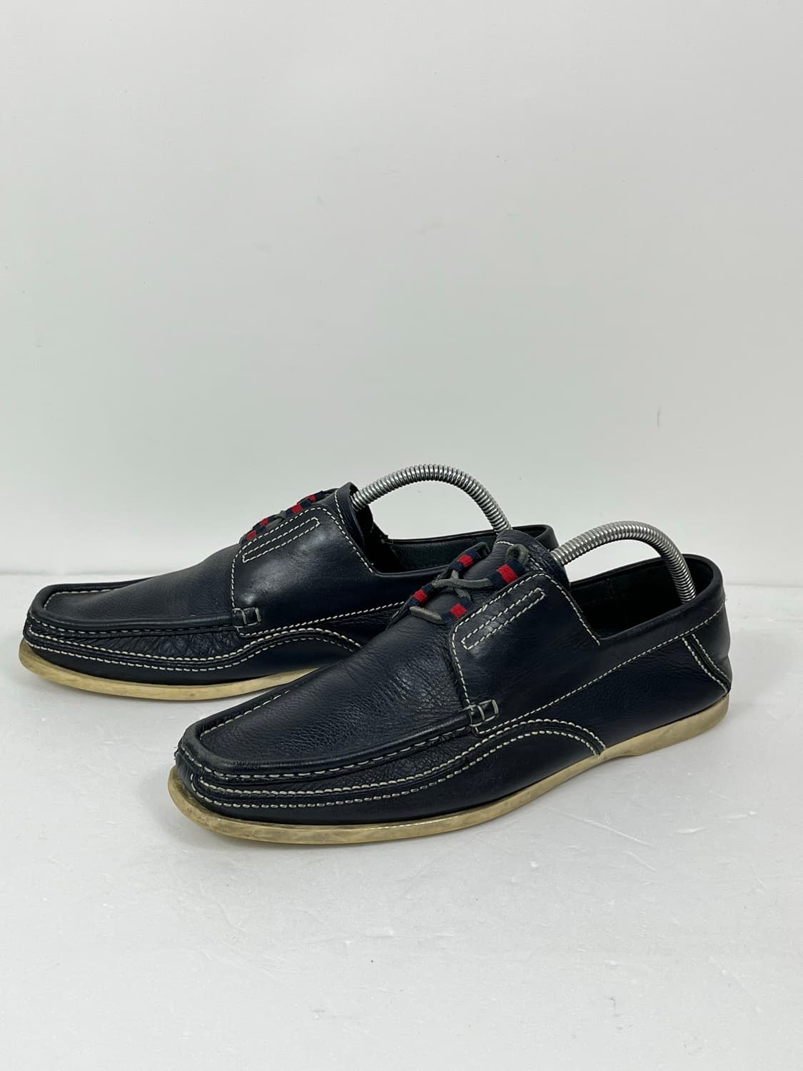265) Gucci(구찌) 156099 네이비 레더 남성 모카신 슈즈 상품이미지1