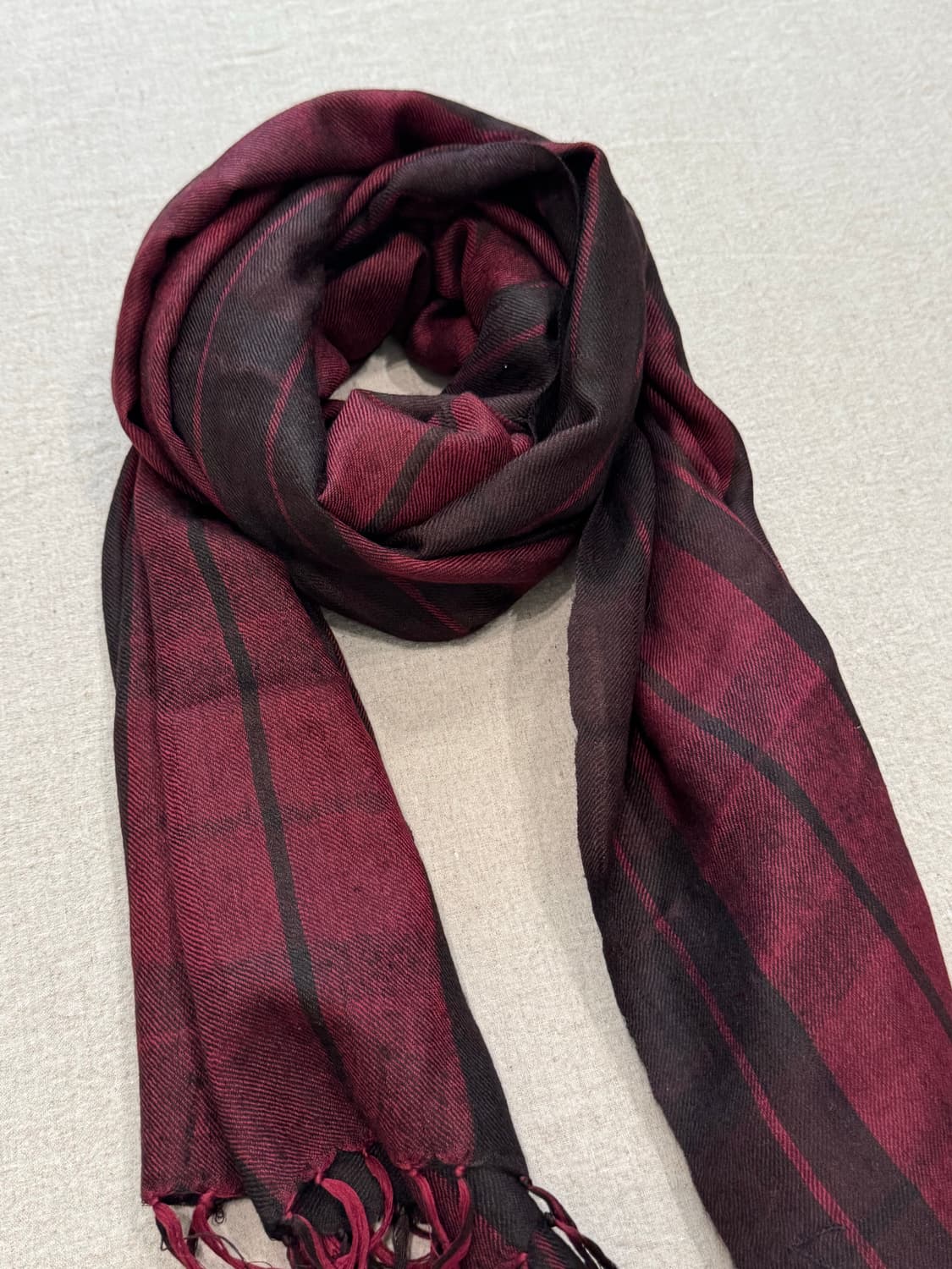 요지야마모토 실크 캐시미어 손자수 머플러 상품이미지2