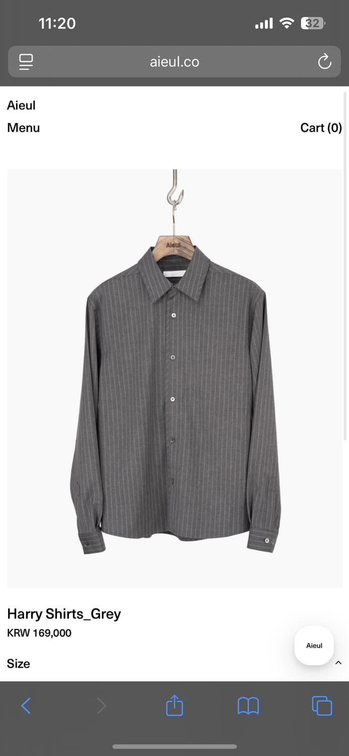 [구매] aieul harry shirt grey 50사이즈 구해요 상품이미지1