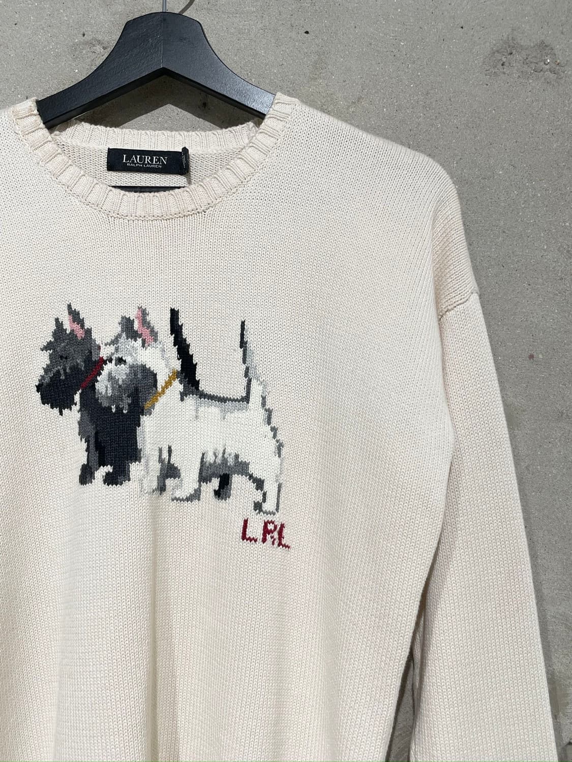 로렌 랄프로렌 아이보리 도그 인타르시아 스웨터 상품이미지3