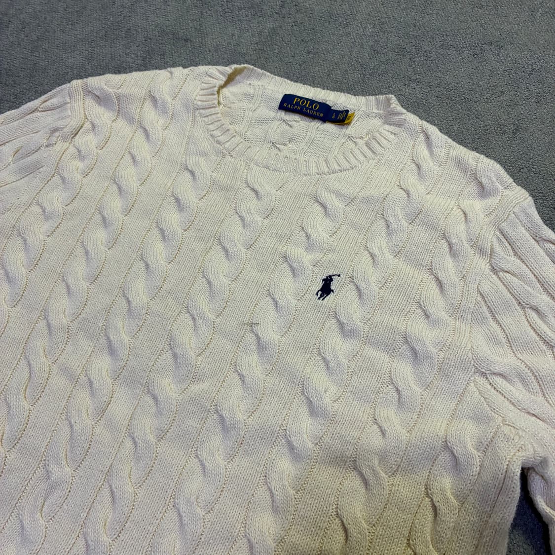 폴로 꽈배기니트 아이보리 100 상품이미지2