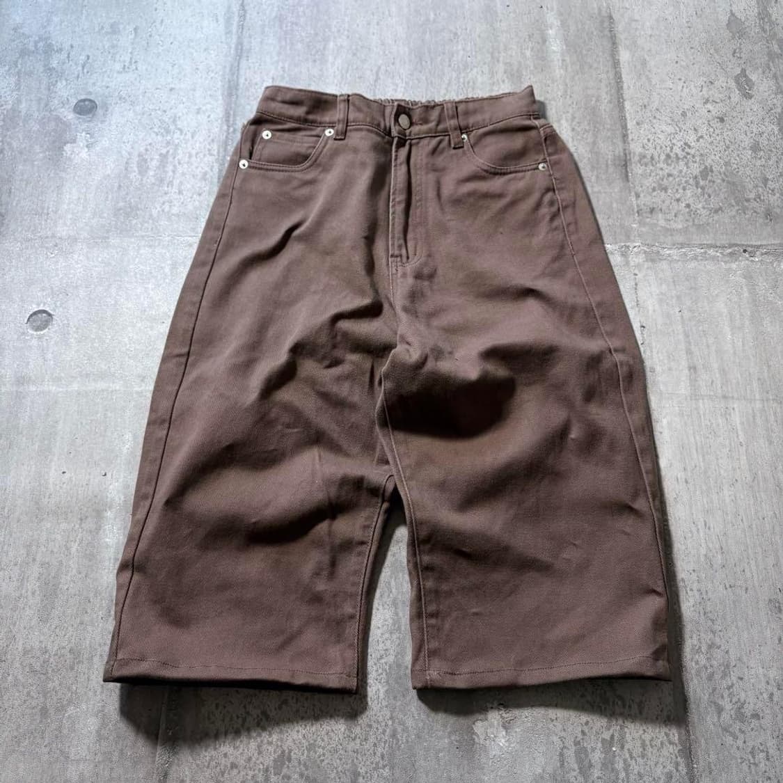빈티지 00s 브라운 와이드 하프팬츠 7부 팬츠 상품이미지2