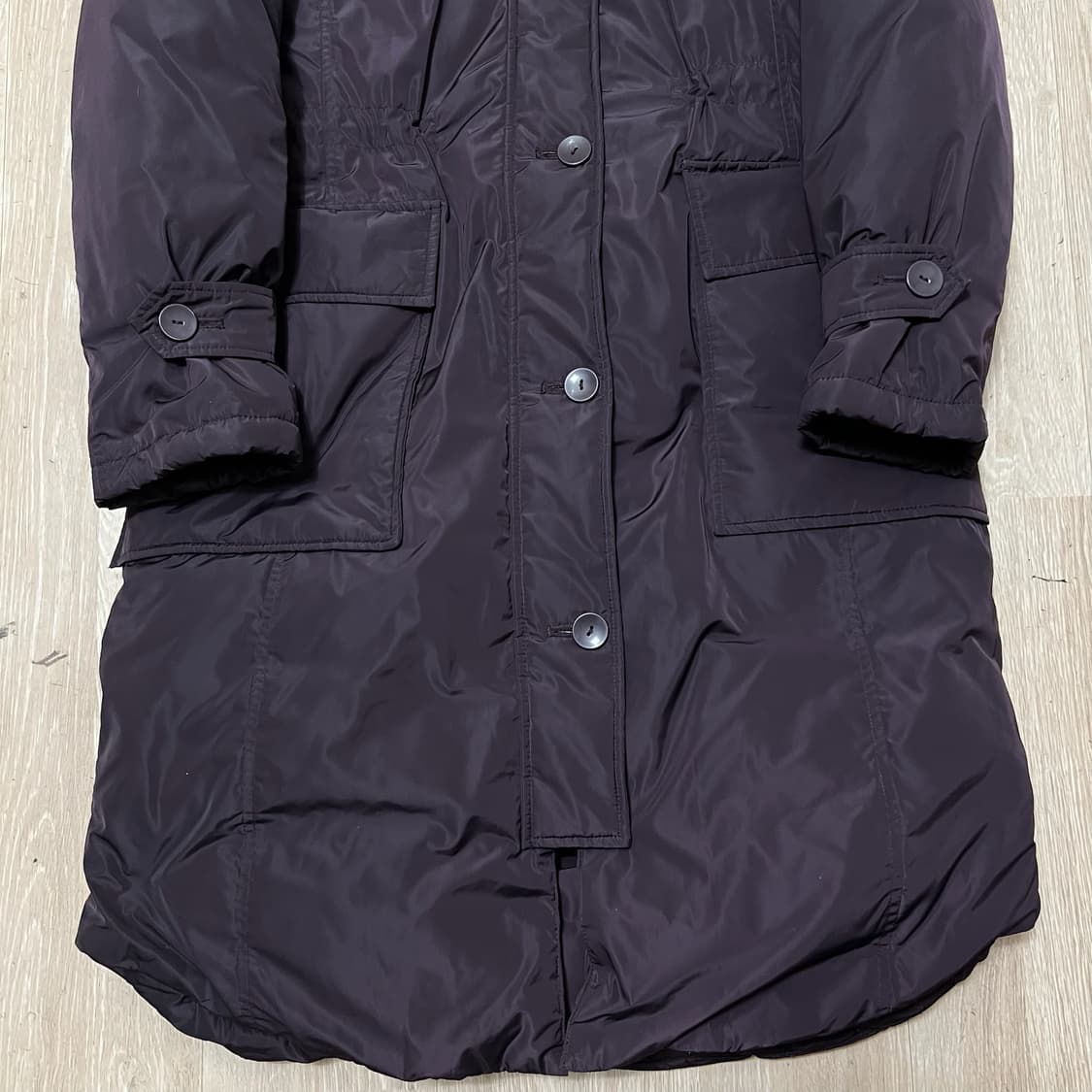 지센 여성 폭스퍼 후드 덕다운 롱패딩 55  상품이미지3