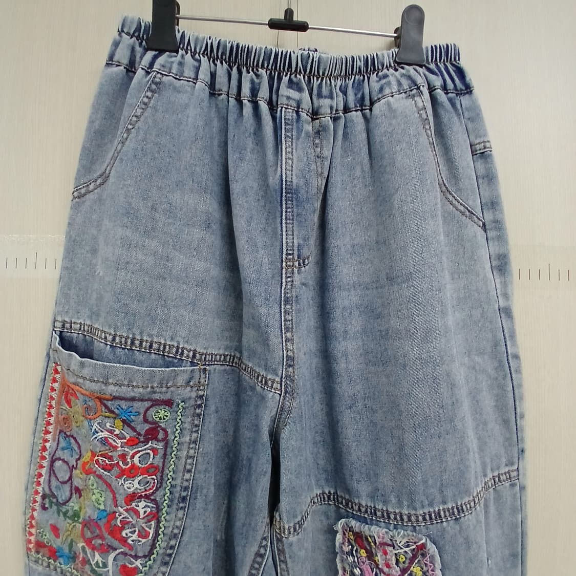 패치워크 데님 배기 팬츠 상품이미지2