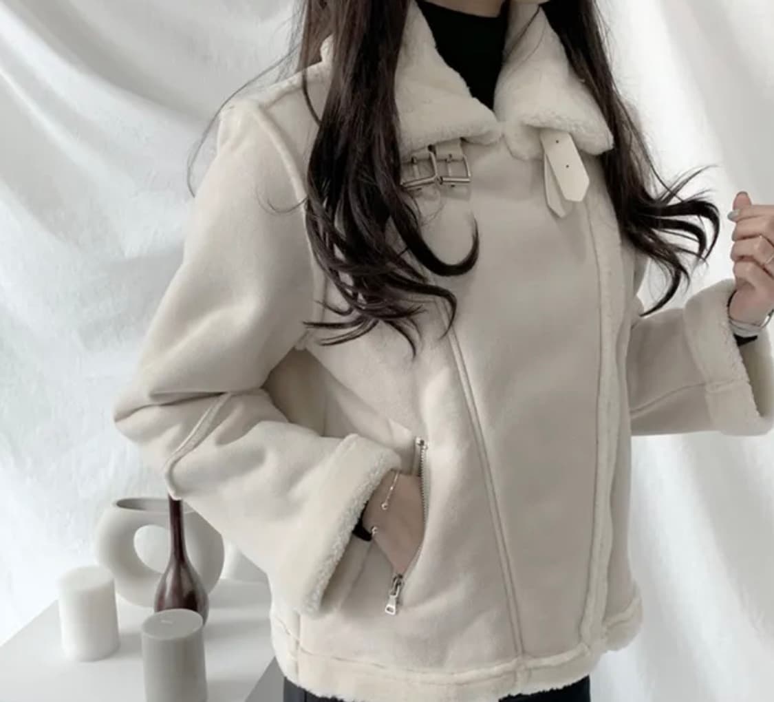 보브 포근 하이넥 무스탕 자켓 상품이미지1