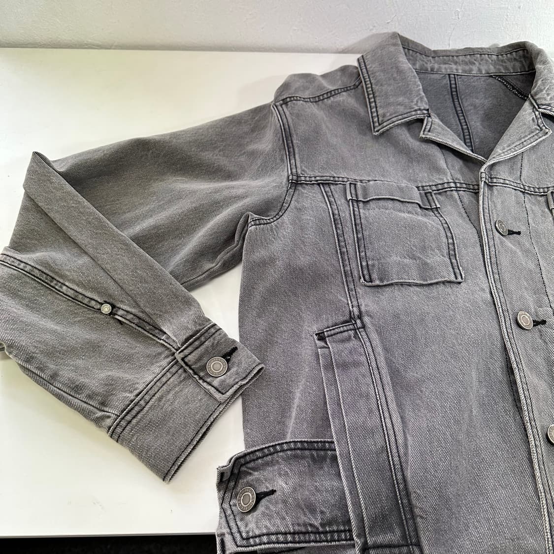 L 일꼬르소 빈티지그레이 투포켓 데님자켓 청자켓 상품이미지4