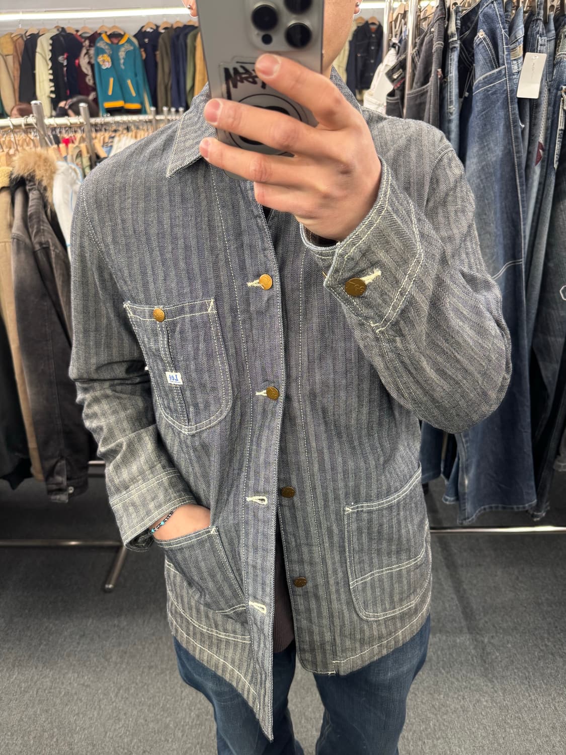 L)LEE 빈티지 히코리 데님 커버올 자켓 상품이미지1