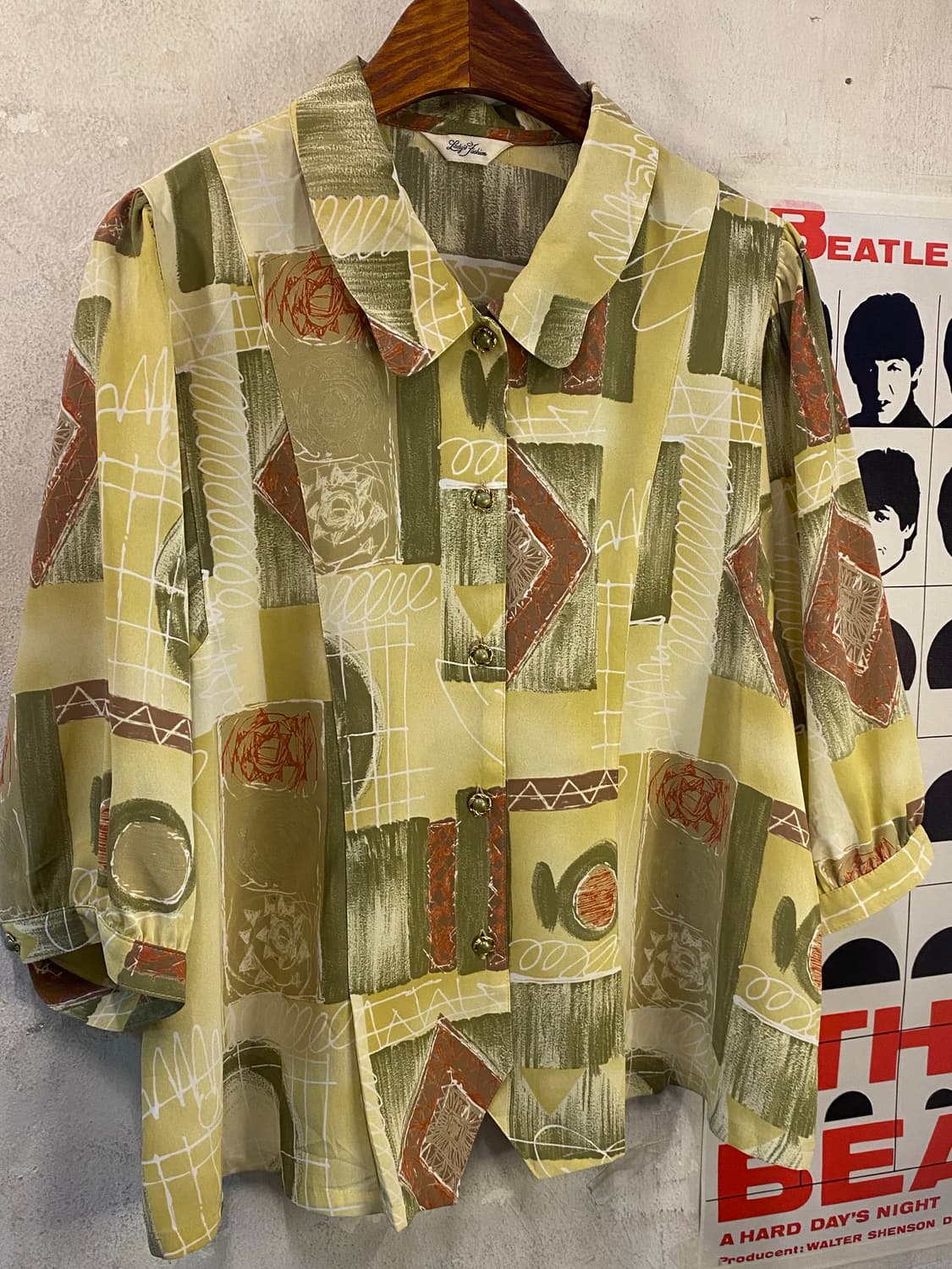 Japan vintage 반팔 블라우스 셔츠 Free 상품이미지9