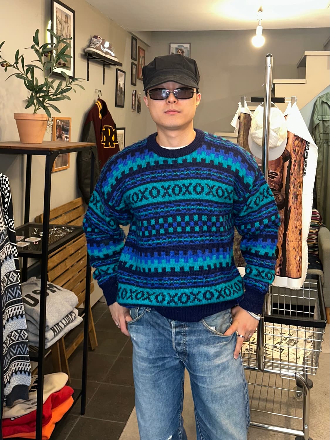 90‘s Stobi Denmark pure wool ethnic knit 상품이미지2