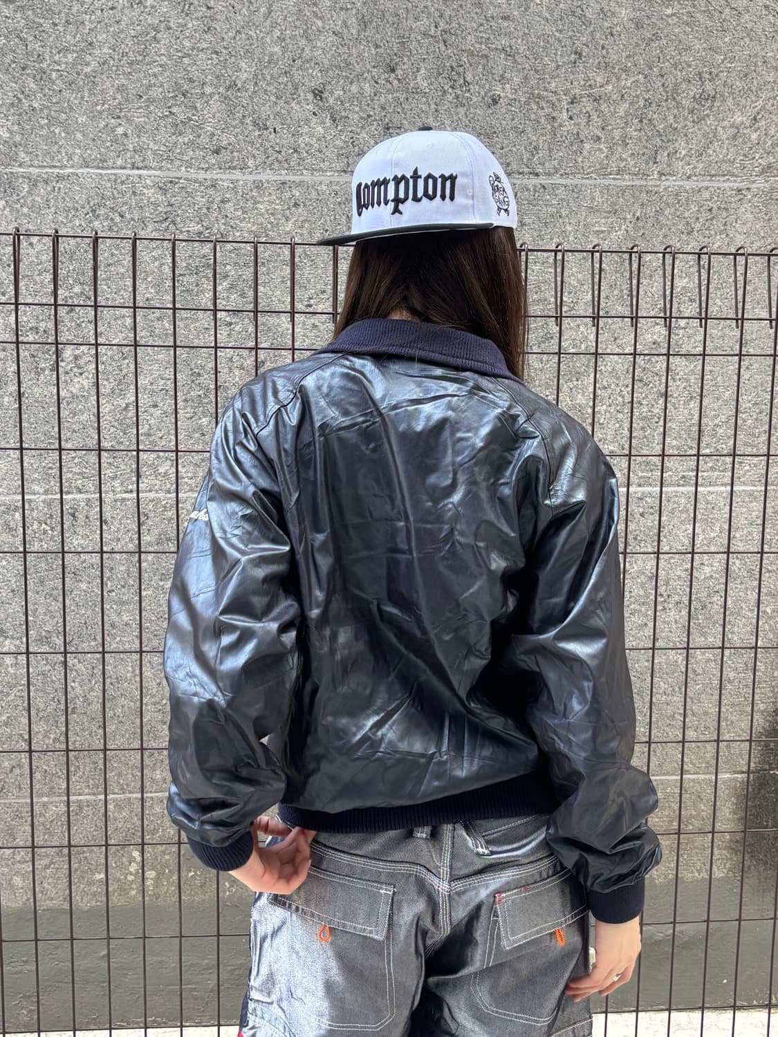 빈티지 블랙 바시티 자켓 상품이미지4