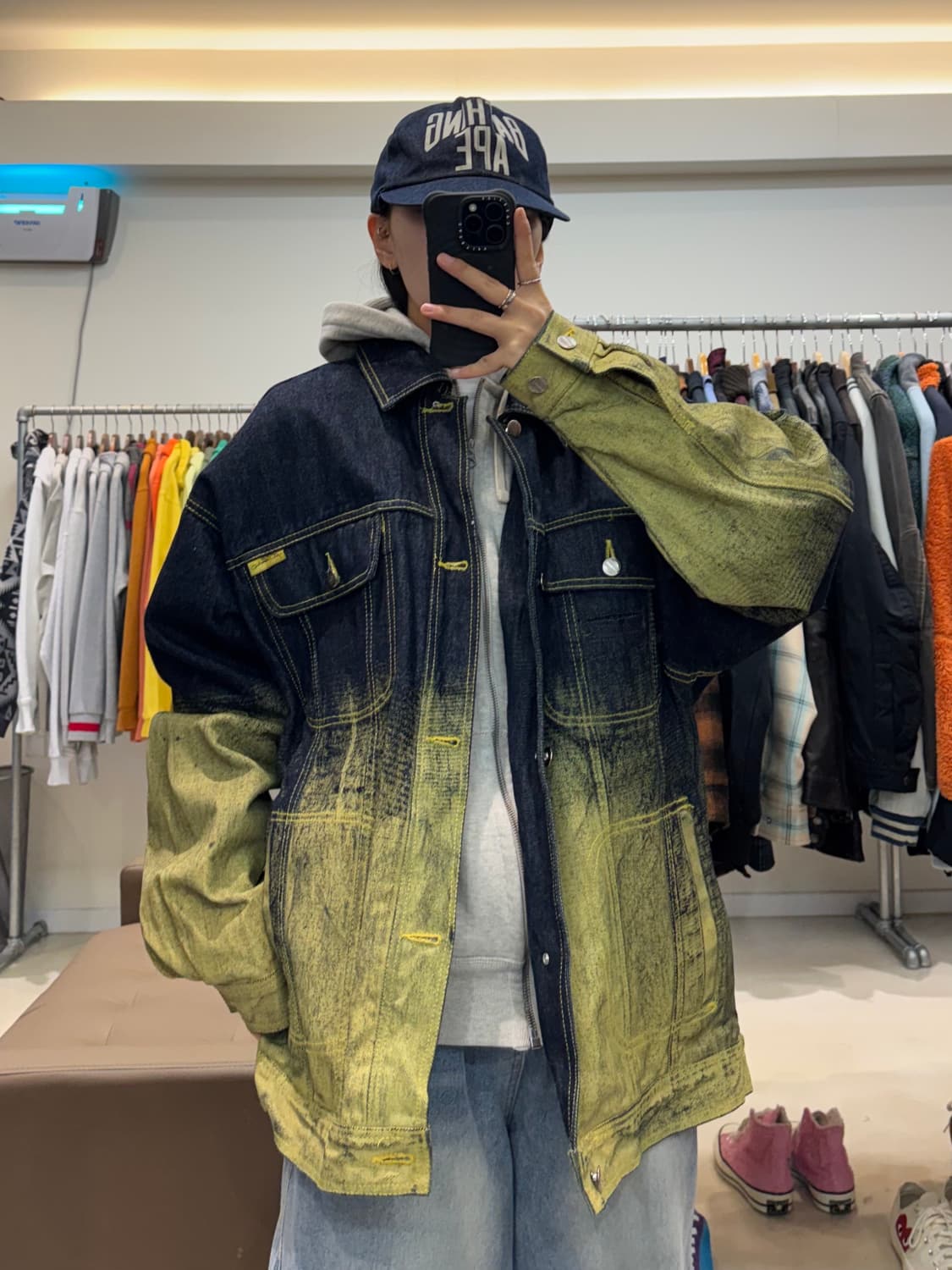 후부 프린팅 코팅 데님자켓 상품이미지5