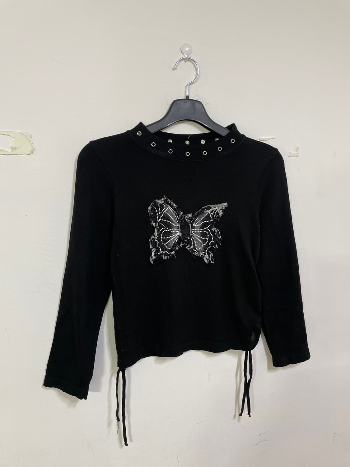 재패니즈 빈티지 나비 프린팅 긴팔 티셔츠 상품이미지1