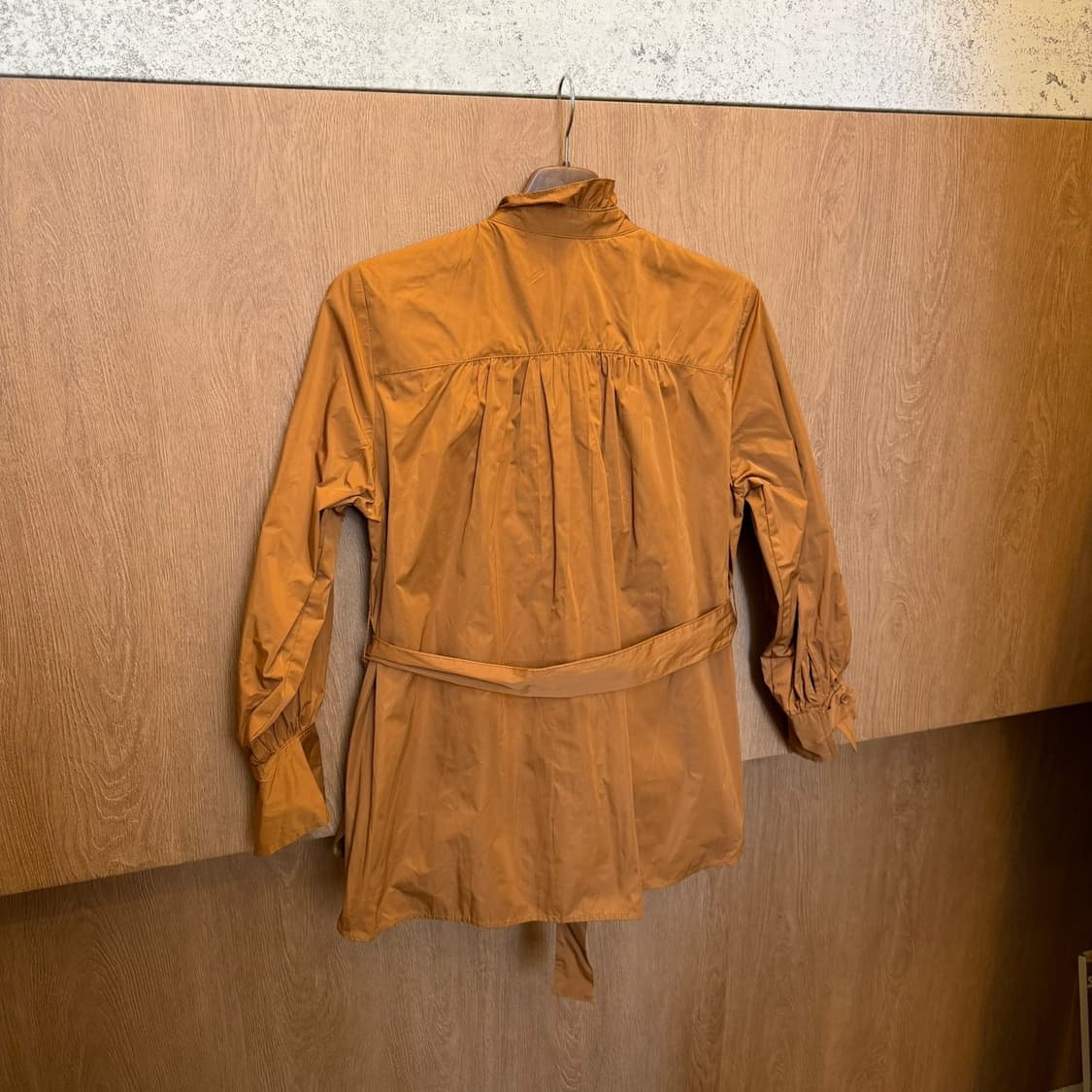 빈티지 자켓 셔링 웨스트 스트랩 더블 포켓 버튼 디테일 브라운 상품이미지2