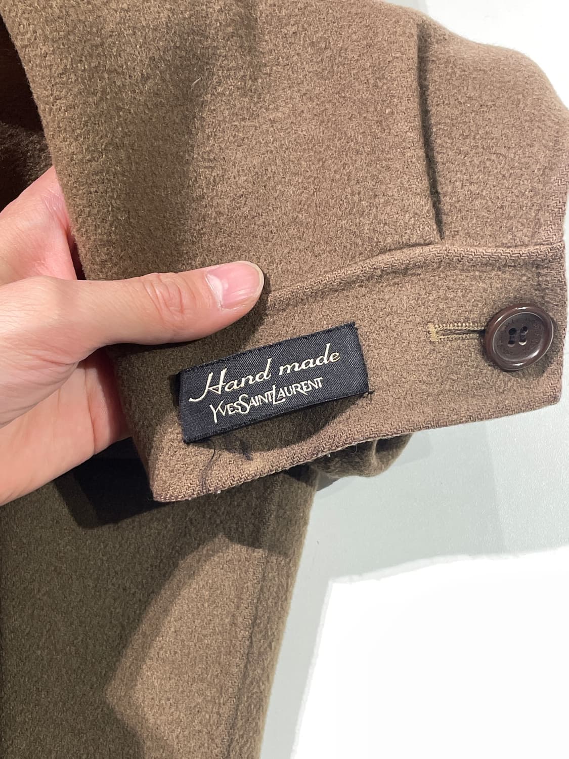 이브 생로랑 뿌르 옴므 브라운 핸드 메이드 울 집업 자켓 상품이미지10