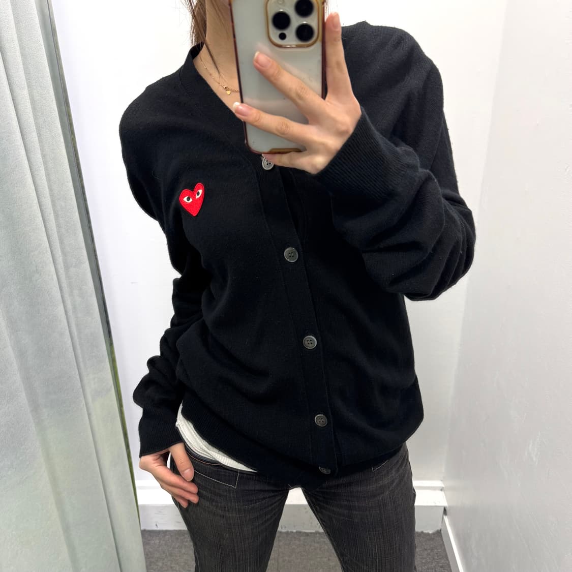 꼼데가르송 플레이 블랙 가디건 상품이미지1