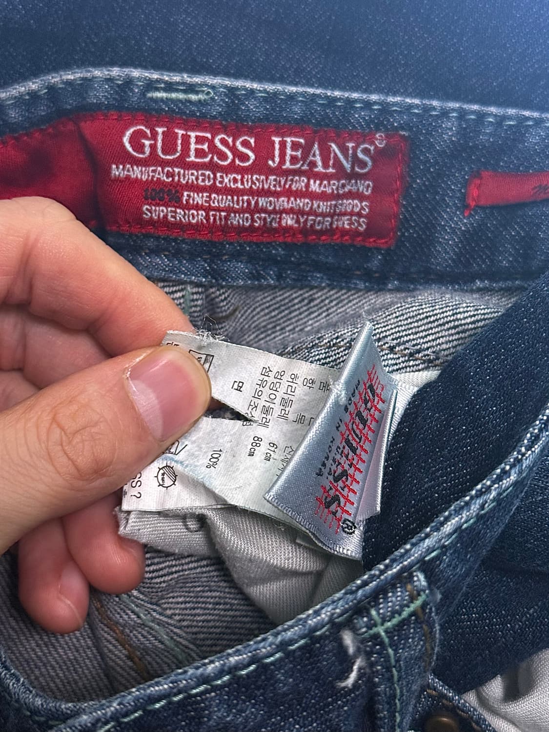 게스 찡 스터드 워싱 데님 부츠컷 나팔 플레어 웨스턴 24 고스 펑크 락 상품이미지5