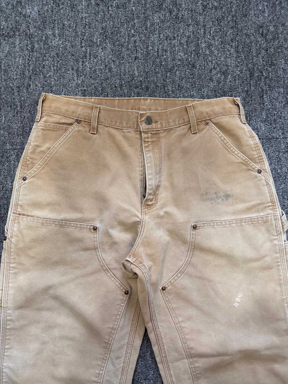 90s USA 칼하트 베이지 더블니 팬츠 34 상품이미지4