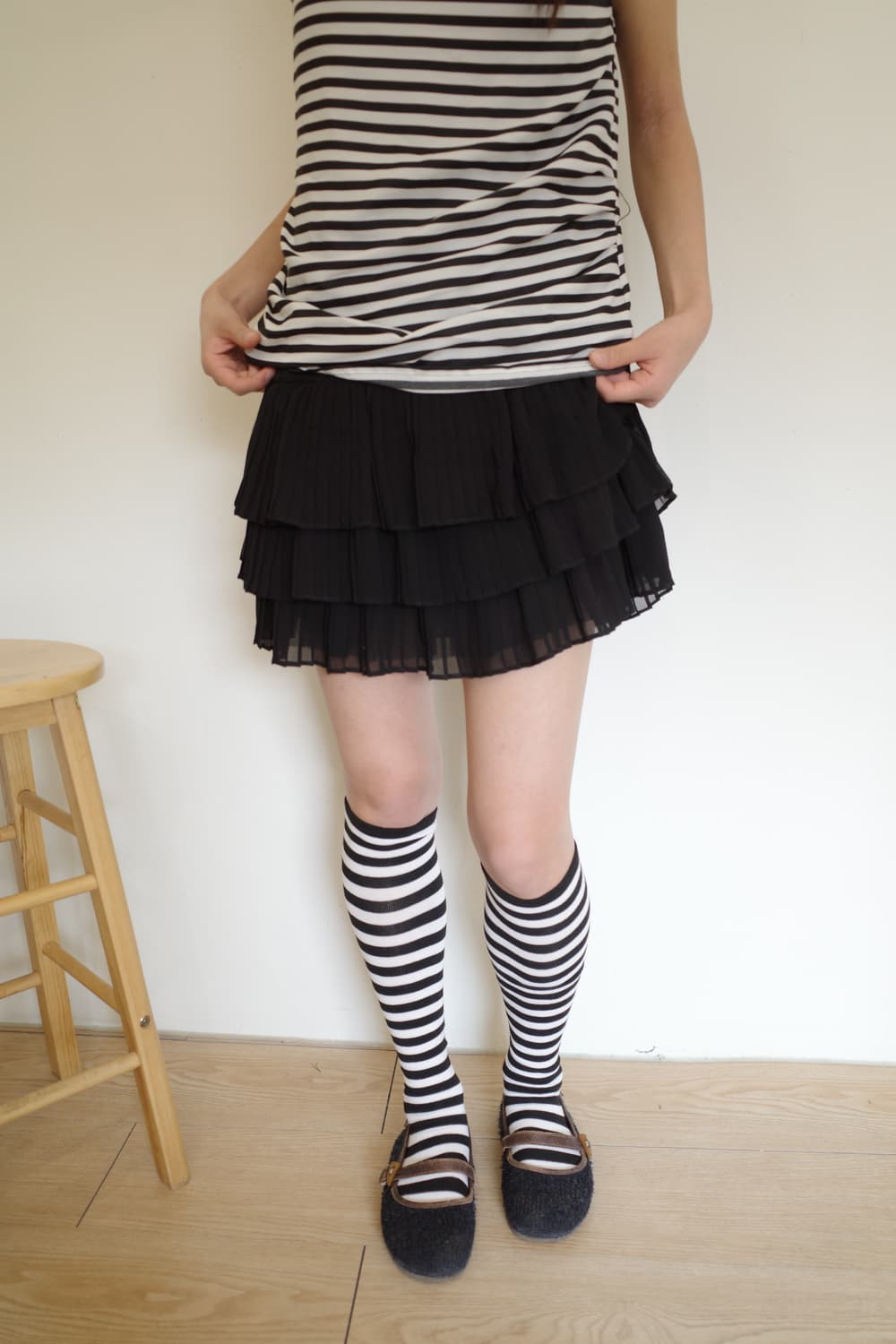 Stripe pleats ops 상품이미지3
