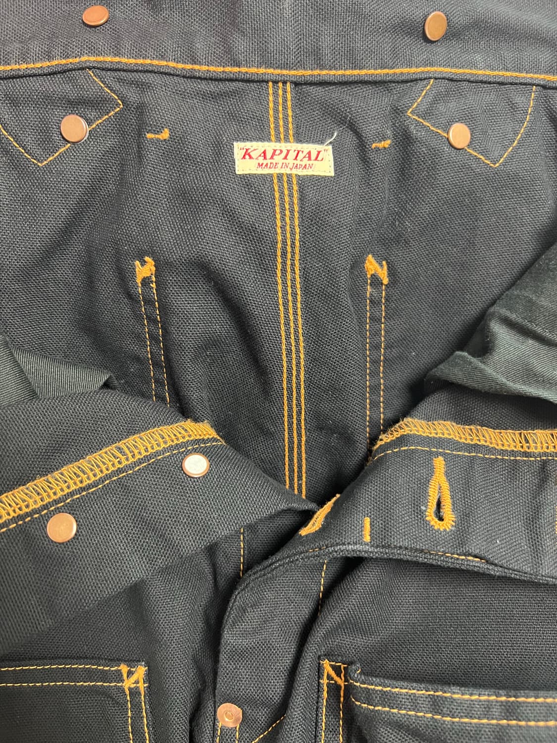 캐피탈 씬 캔버스 럼버 팬츠 블랙 1 상품이미지4