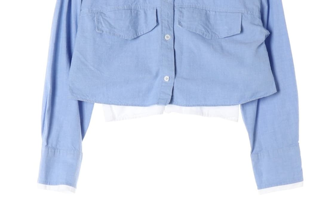 ZARA 레이어드 디테일 크롭 셔츠 XS 상품이미지4