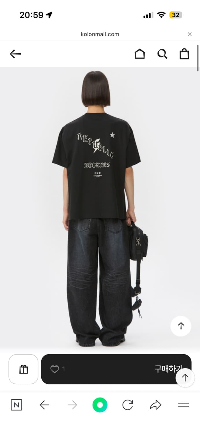 새상품 정가 18M 커스텀멜로우 자수 그래픽 반팔티 블랙 상품이미지7