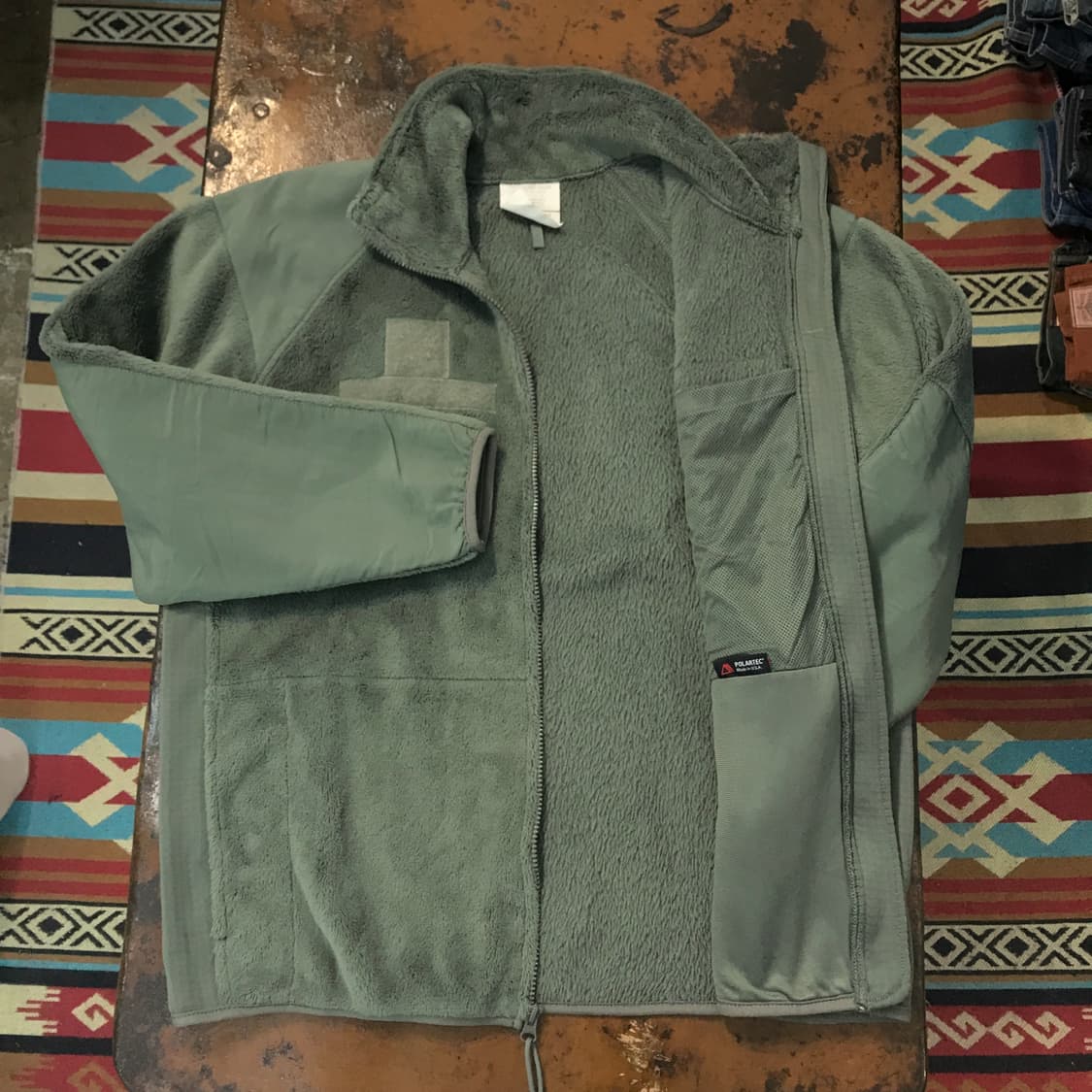 Us army 미군 카키 플리스 집업 자켓 남성 110 사이즈 상품이미지5