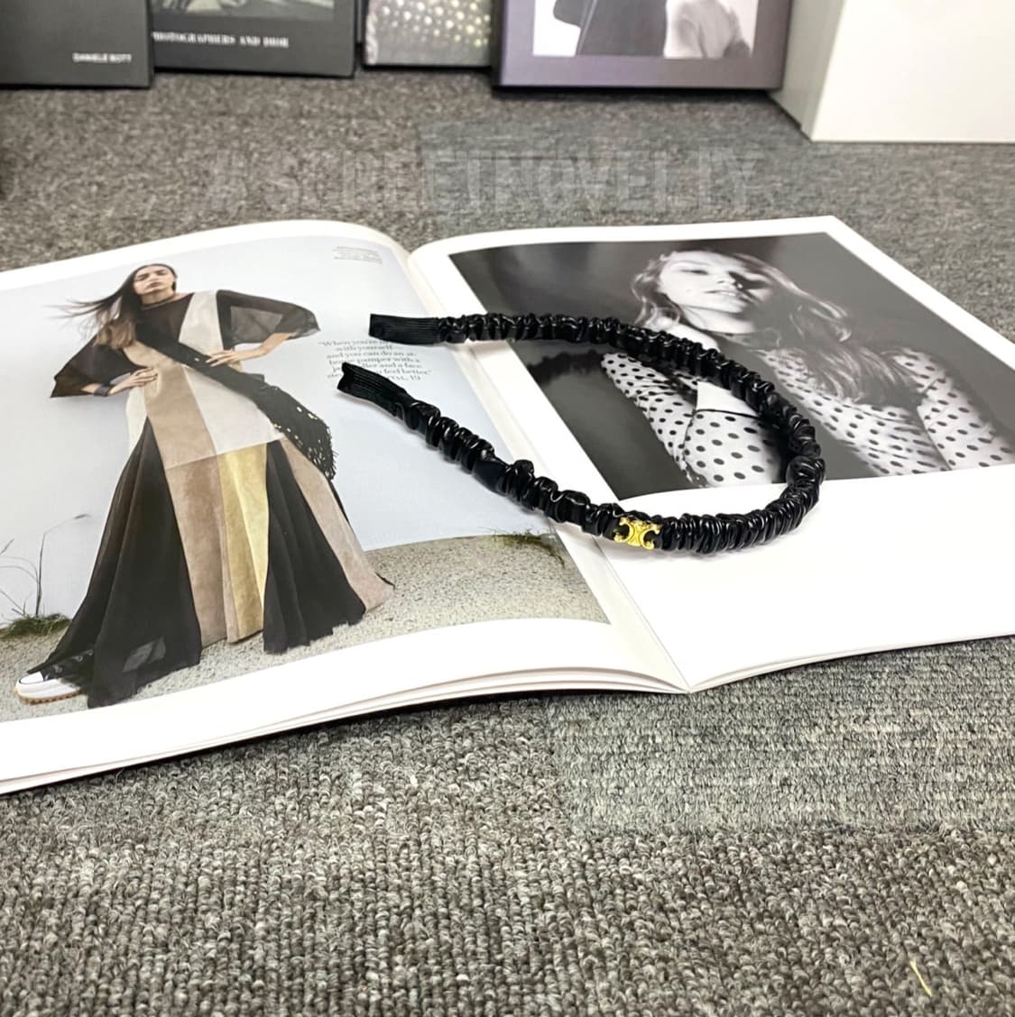  셀린느 레더 헤어밴드 블랙 상품이미지8