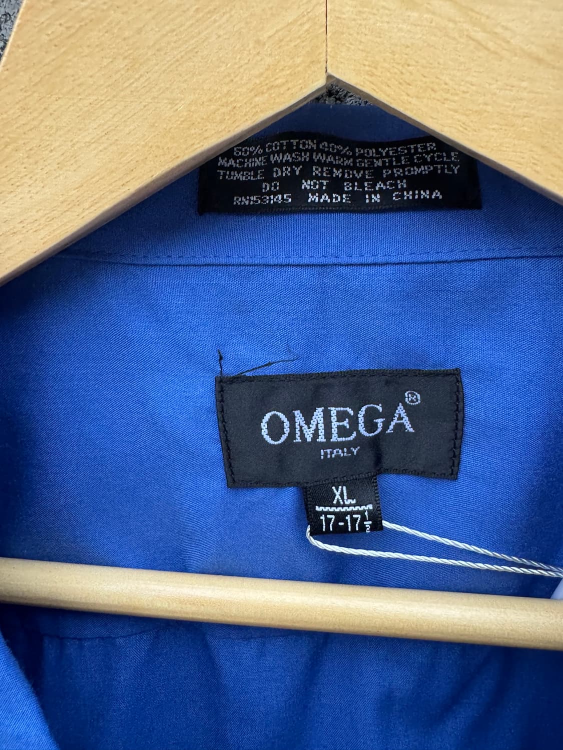 Omega italy 빈티지 쿠바 구아야베라 셔츠 블루 xl 상품이미지5