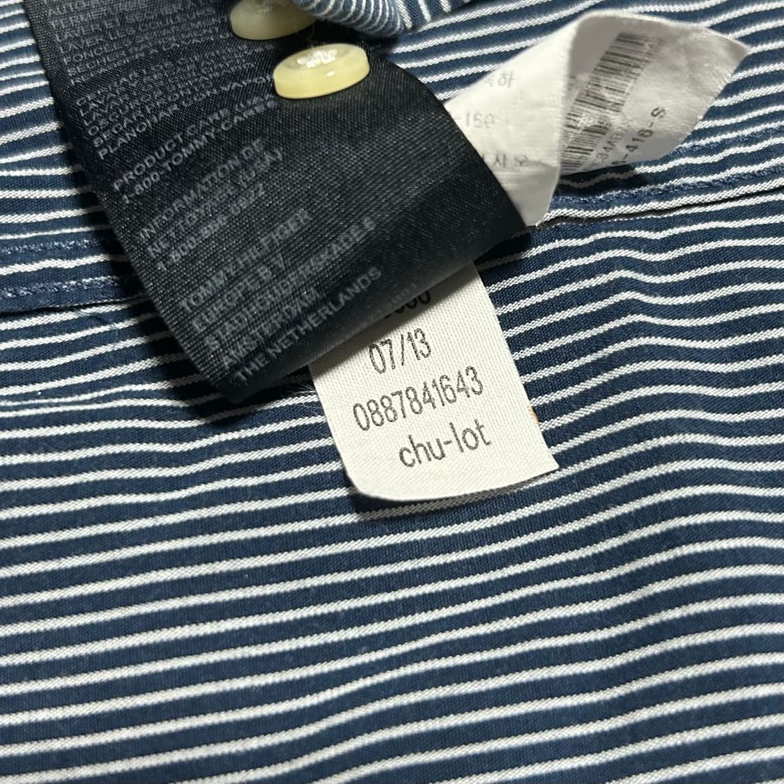 [S] Tommy 타미힐피거 네이비 스트라이프 셔츠 상품이미지8