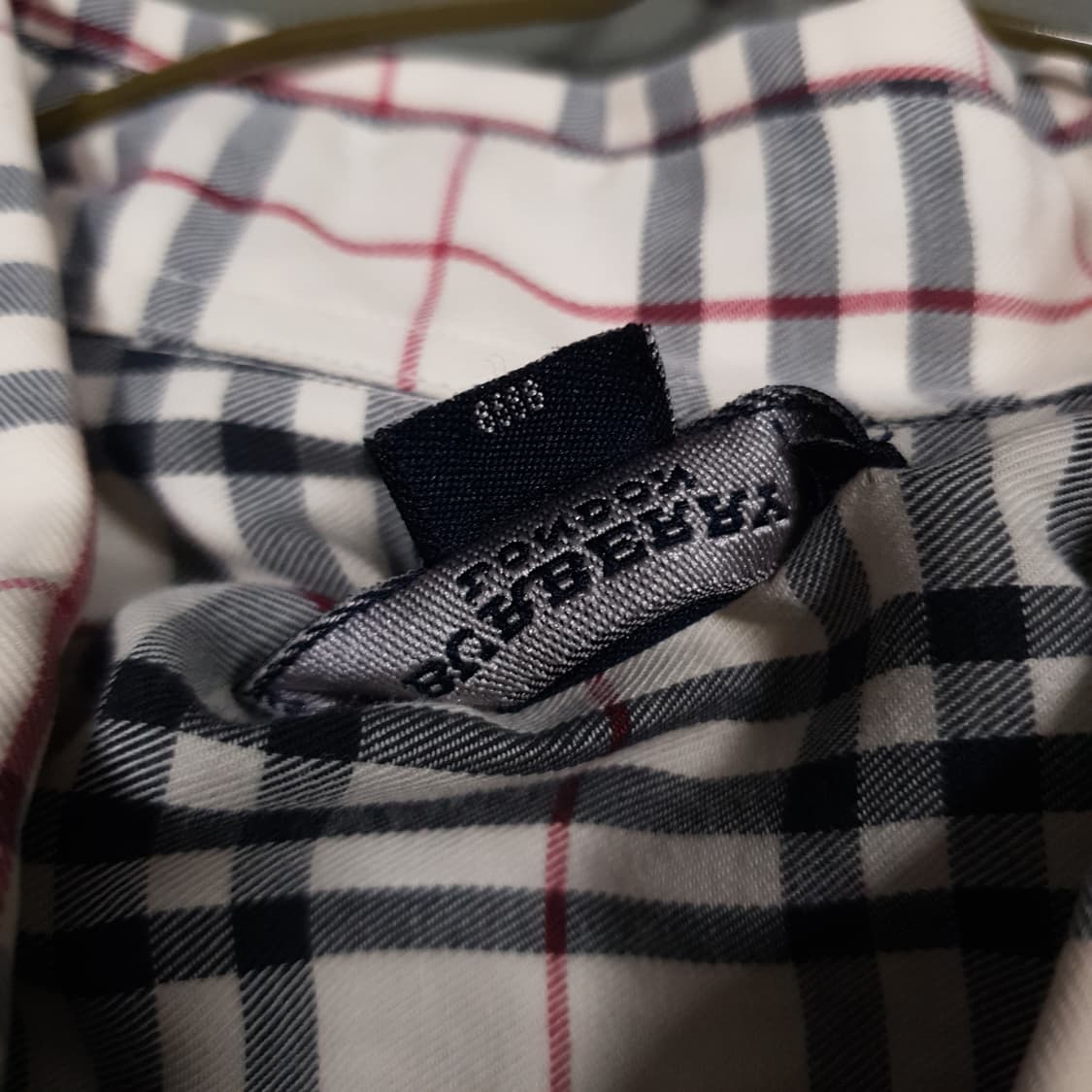 실측 2XL 버버리 크레스트 기사 로고 노바체크 포켓 버튼다운 반팔 셔츠 상품이미지8