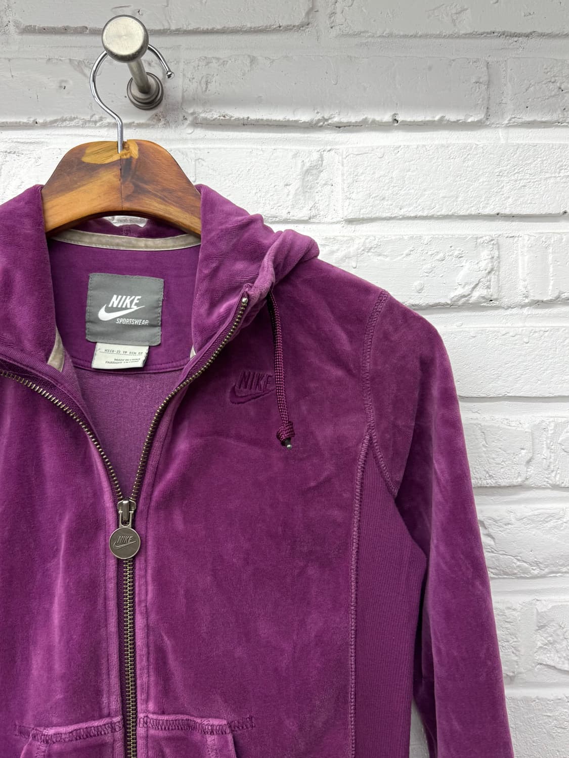 나이키 퍼플 벨벳 투웨이 후드집업 상품이미지4
