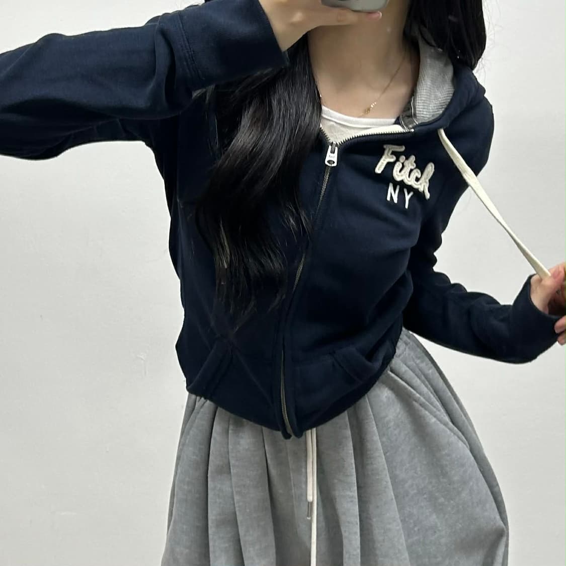 아베크롬비 y2k 여리핏 올드스쿨 스웻 걸즈 대장급 후드집업 희귀져지(M 상품이미지1