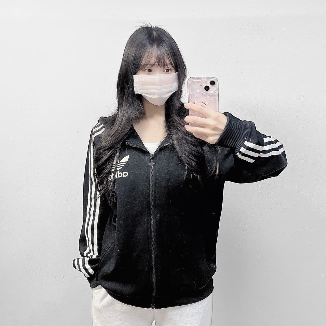 아디다스 트레포일 로고 후드 플락 후드집업 블랙 상품이미지1